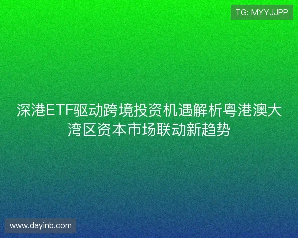深港ETF驱动跨境投资机遇解析粤港澳大湾区资本市场联动新趋势